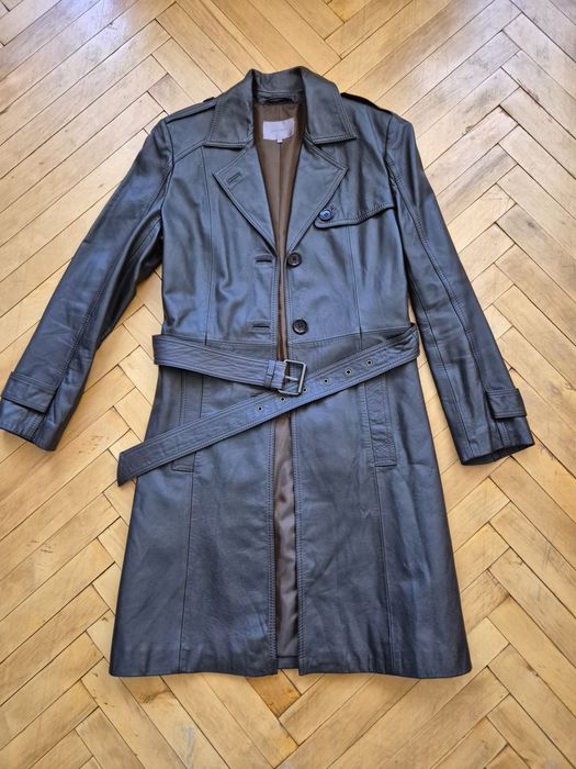 Плащ тренч з натуральної шкіри John Lewis