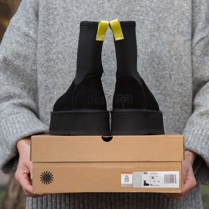 Уггі UGG Dipper Boot High Black (luxe) натуральні АКЦІЙНА ЦІНА