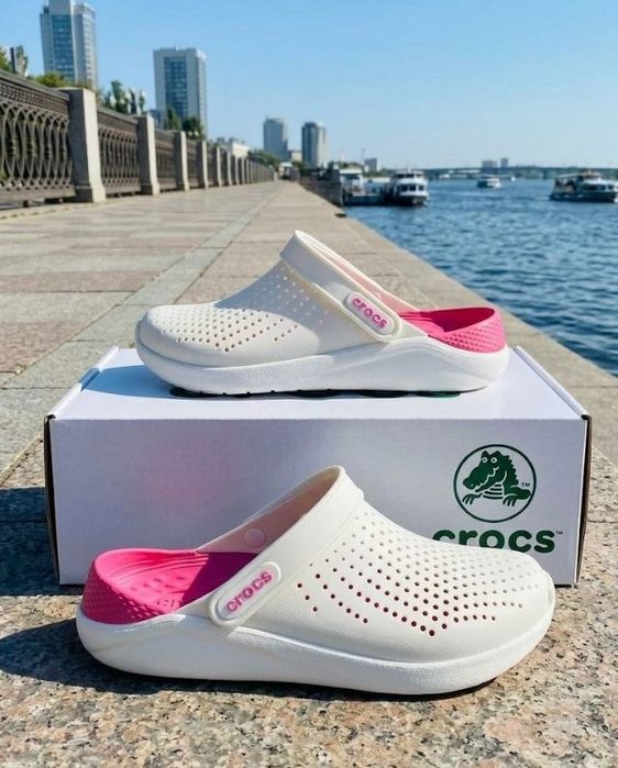 Розпродаж!!! Жіночі шльопанці сабо Crocs/білі крокси/37 -36 розмір