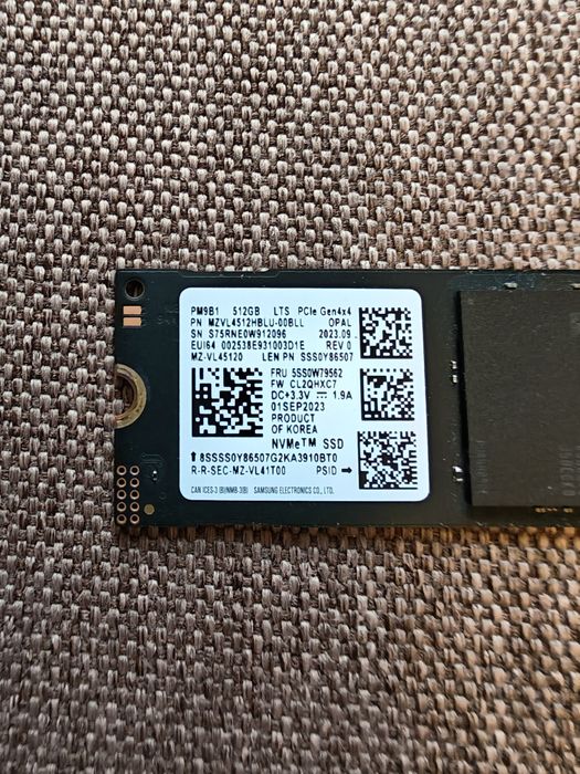 100% SSD 512 Gb Samsung PM9B1 M2 Nvme