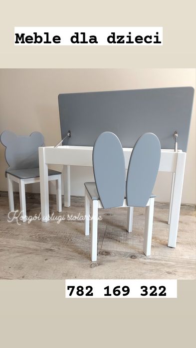 Komplet dużych Mebelków drewnianych