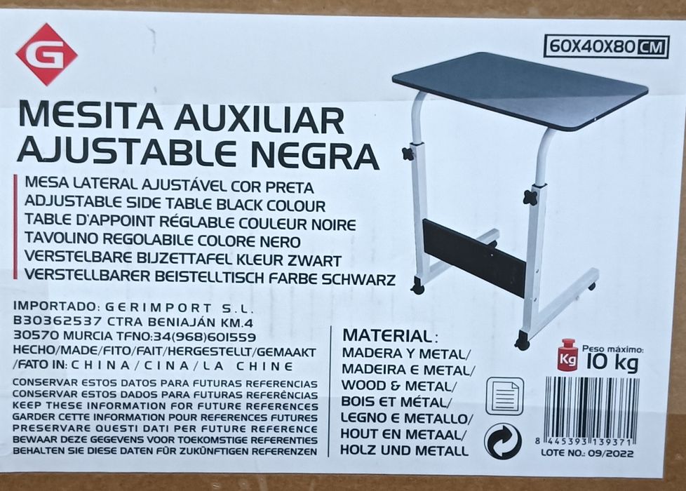Mesa auxiliar preta