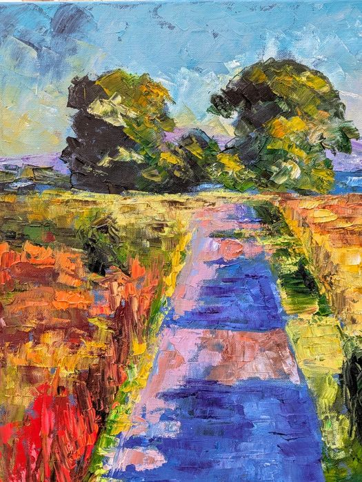 Quadro pintado á óleo, 55x46 cm