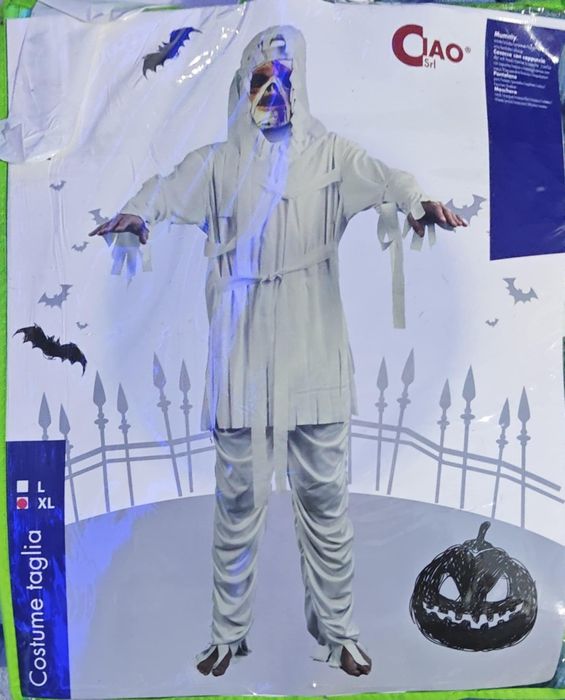 Mumia kostium przebranie fantazyjny strój dorosły (rozmiar L) z maską