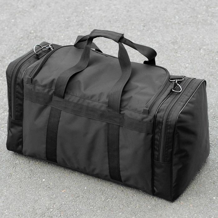 Чоловіча дорожня спортивна сумка Fat чорна тканинна на 60 літрів