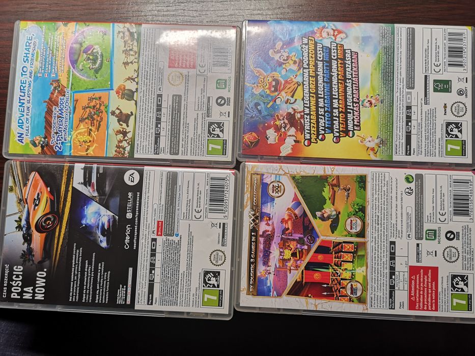 Gry Nintendo Switch Asterix, NFS, rabids party cena za sztukę