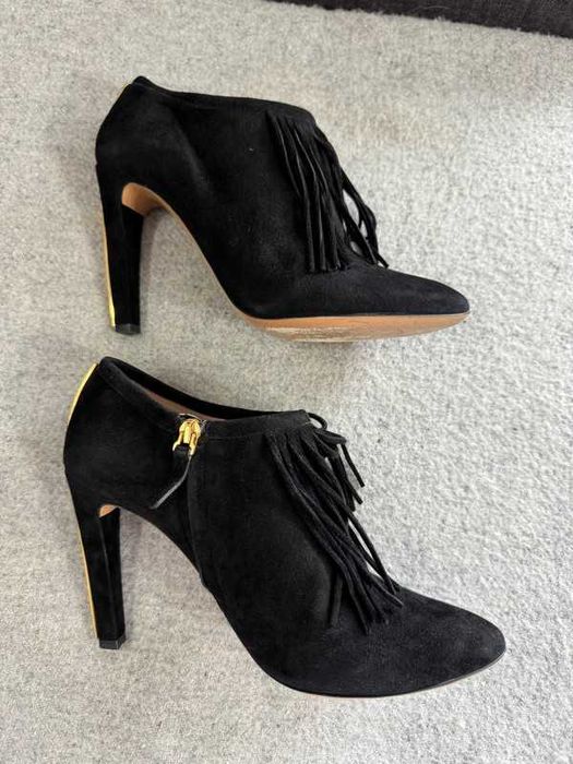 Chloé Heels Fringe Ankle Boots 39 buty na obcasie botki z frędzlami