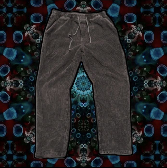 Yoke szare spodnie sztruksowe duże baggy straight affliction vintage