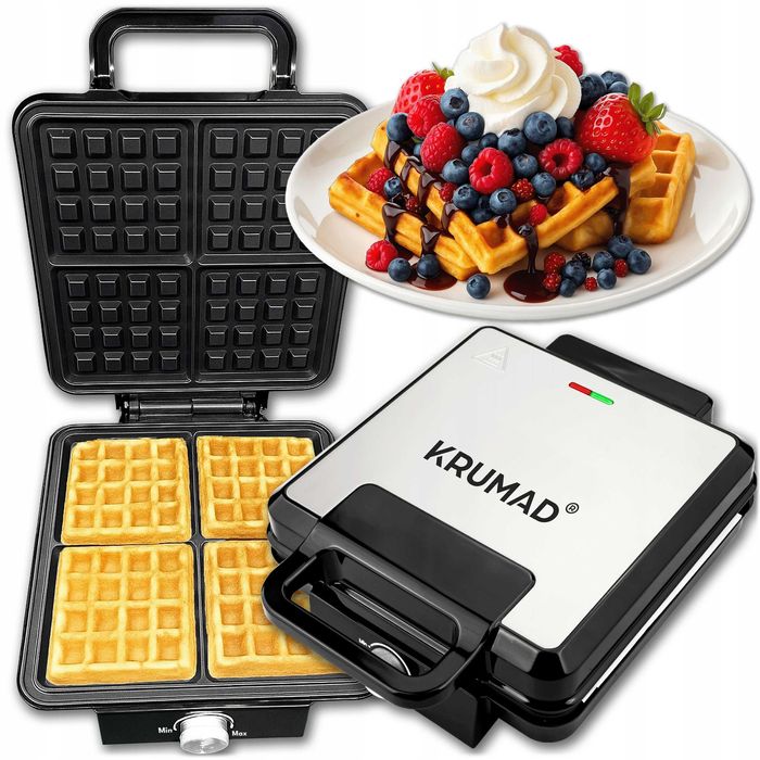 Gofrownica 2000W NA 4 GOFRY  Mocna Niewyciekająca XXL