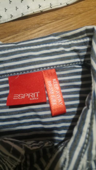 Zestaw dwóch sztuk koszula biała i w paski 74 Espirt H&M idealny stan