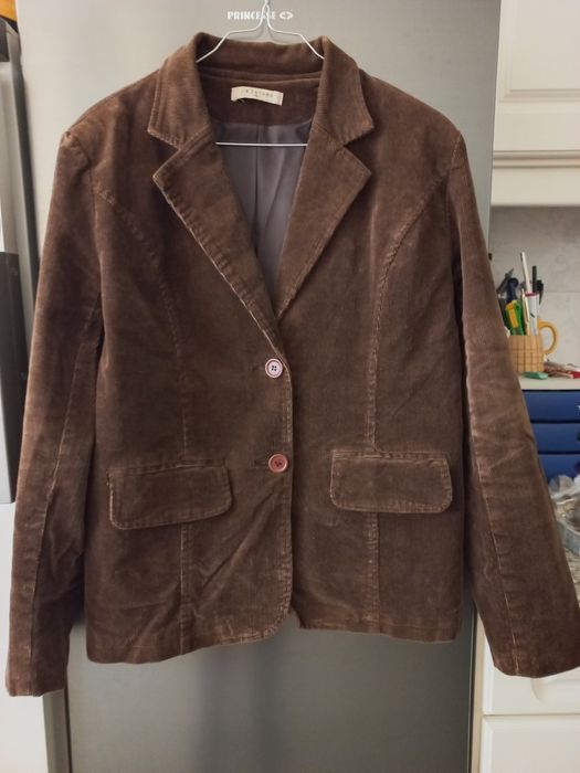 Blazer de bombazina castanha para senhora