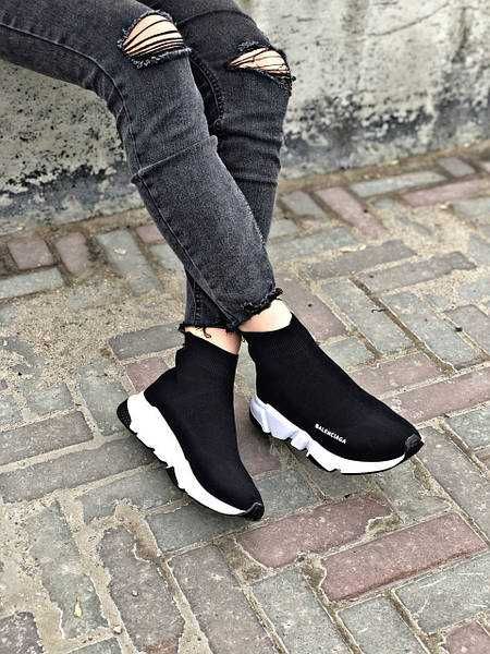 Balenciaga Speed Socks Trainer Black White 45