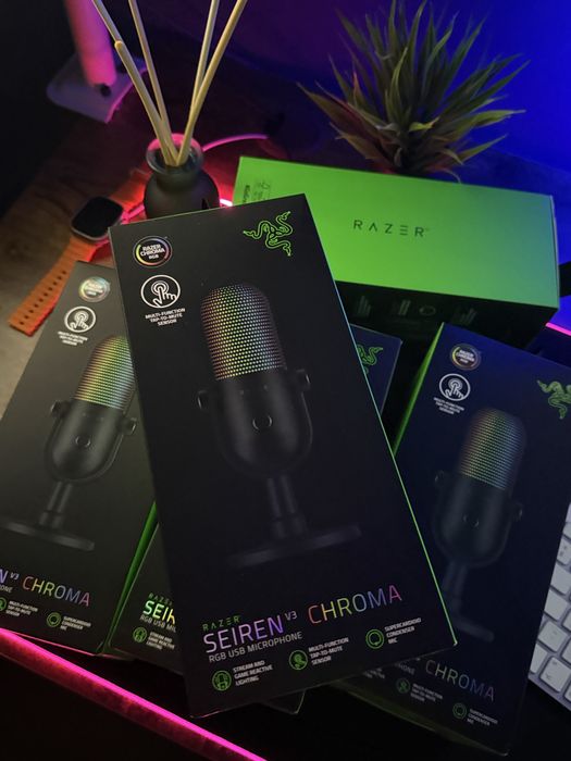 Razer Seiren V3 Chroma — USB-мікрофон, RGB, Tap-to-Mute, новий