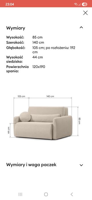 Sprzedam małą kanapę