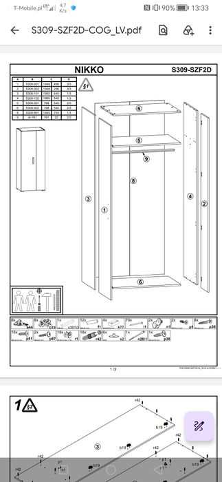 Szafa 197 cm x 80cm  BRW