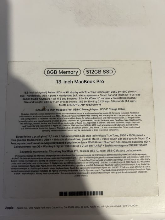 Laptop MacBook pro 13 2020 M1