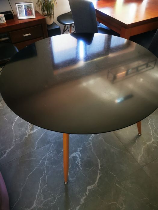 stół do kuchni okrągły czarny 120cm