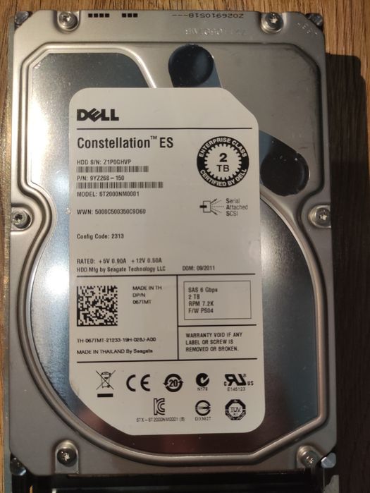 DELL dysk HDD 3,5"  SAS 2TB Enterprise class Constellation ES