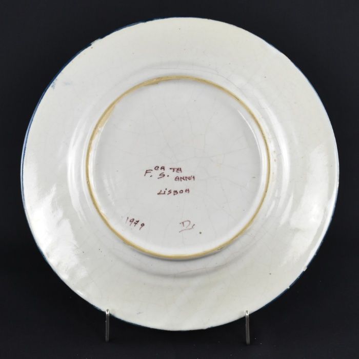 Prato em Faiança Fábrica de Sant'Anna, ano 1979