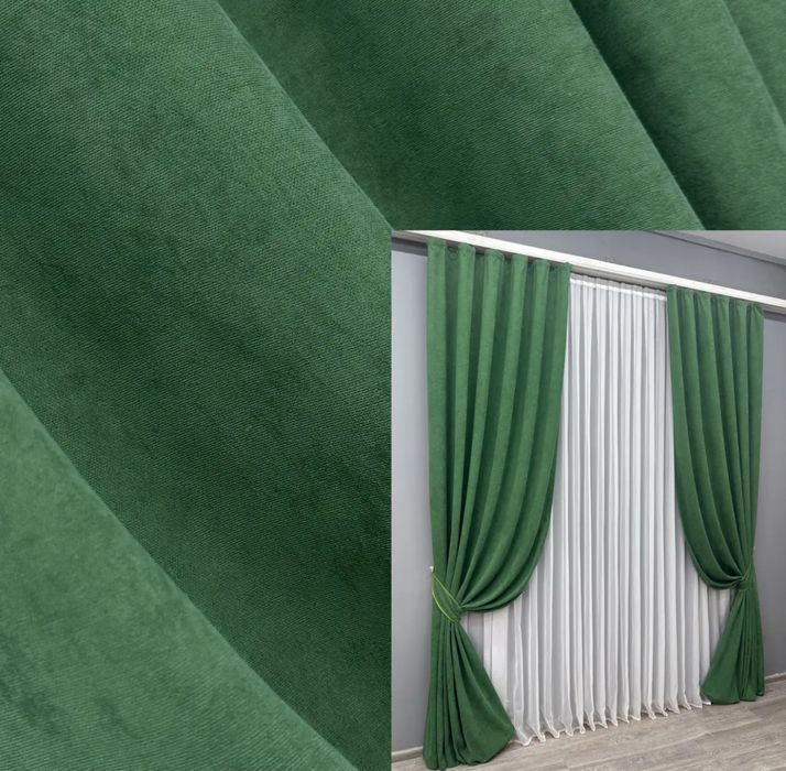 Готовий комплект штор 1.5м ширина 2.7м висота мікровелюр