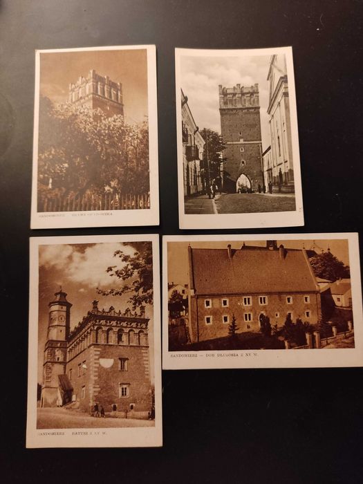 4 stare pocztówki Sandomierz PRL