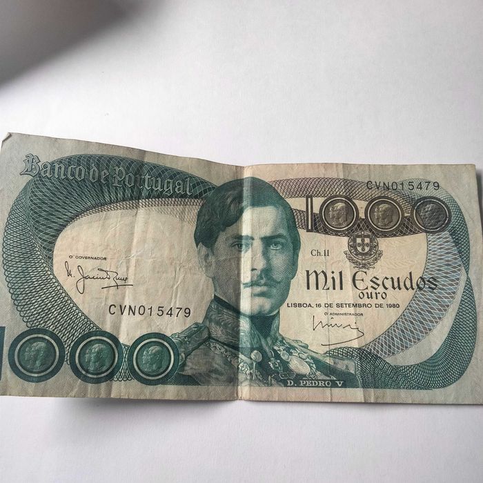 nota de mil escudos 1980