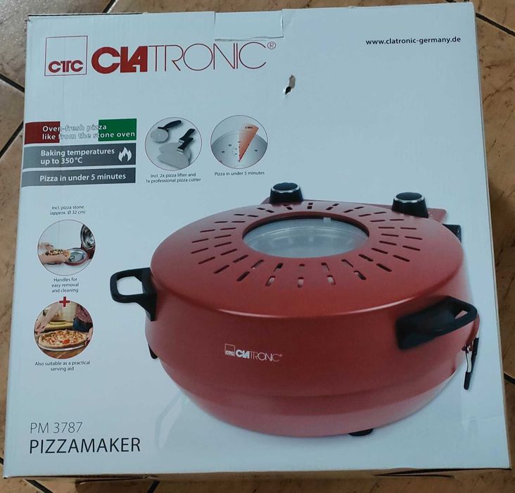 Piec do pizzy 1200W Clatronic PM 3787 Regulacja temperatury 32cm
