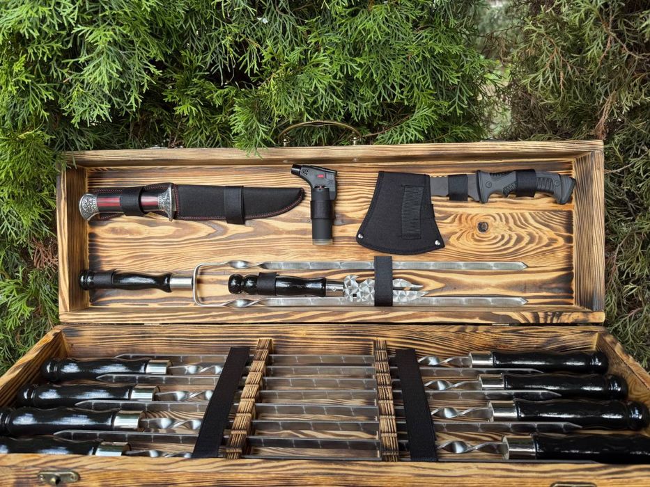 Качественные шампура в кейсе на подарок мужчине брату