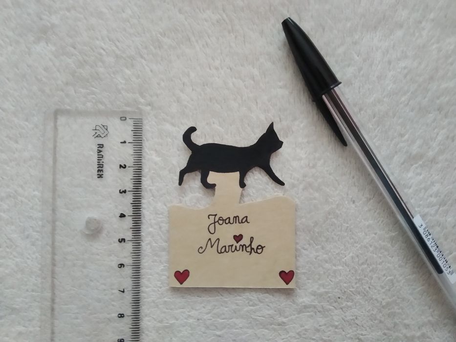 (PORTES GRÁTIS) Marcador de livro personalizável pintado à mão - Gato