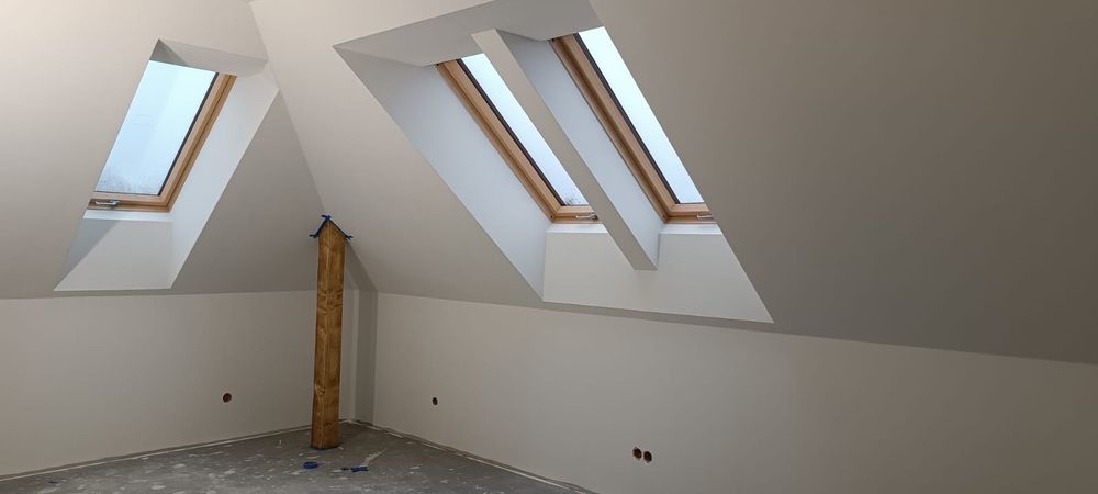 Zabudowa poddaszy, szpachlowanie ścian