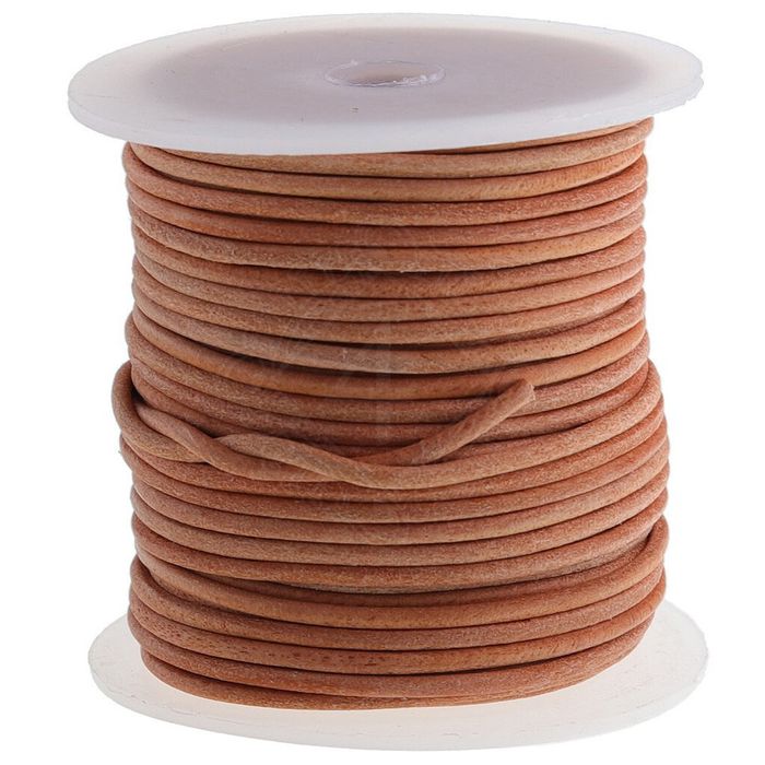 Skórzany sznurek - czarny - grubość 2mm - 25m