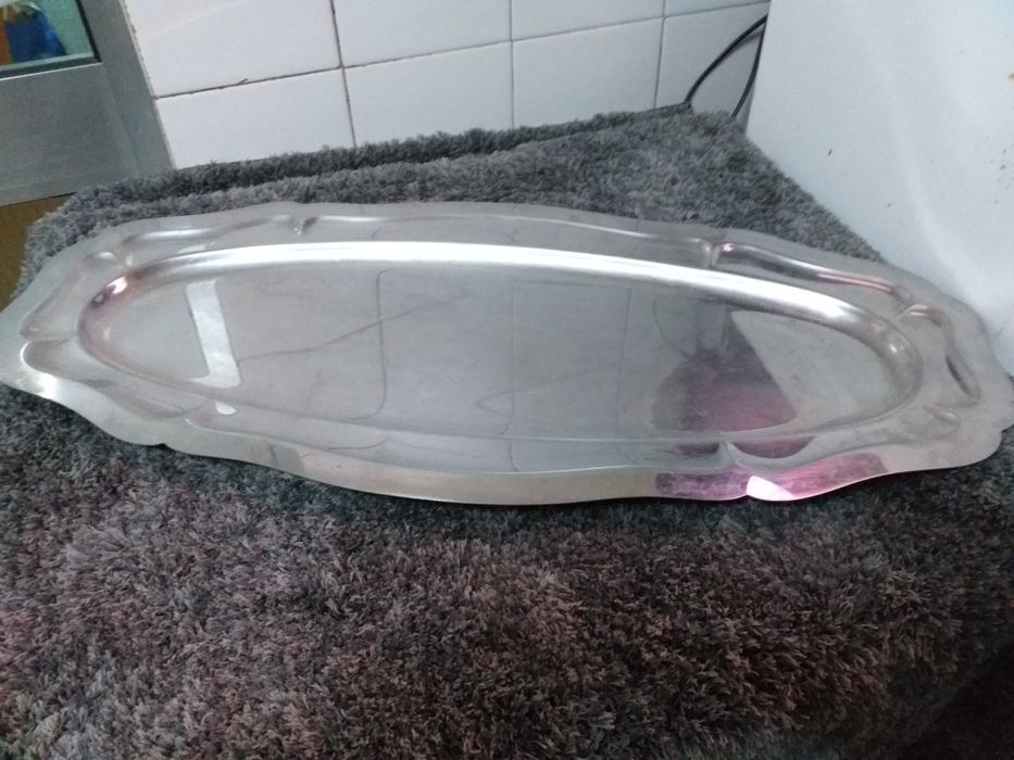 4 bandeijas em inox em muito bom estadoo