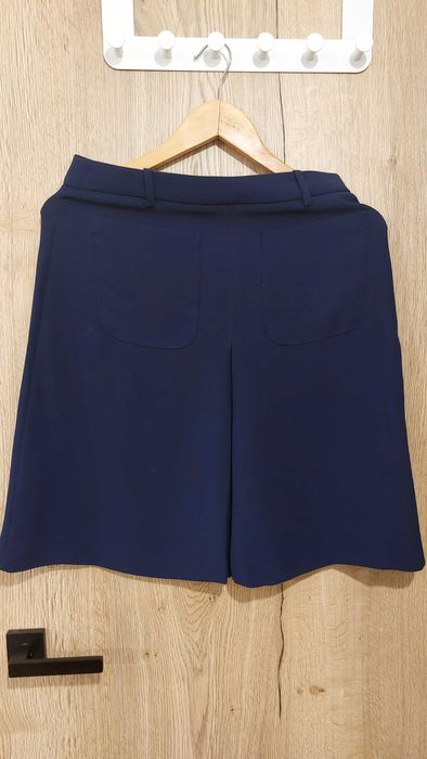 Zara granatowa spódnica żorżeta zakładka wygodna kieszenie nowa