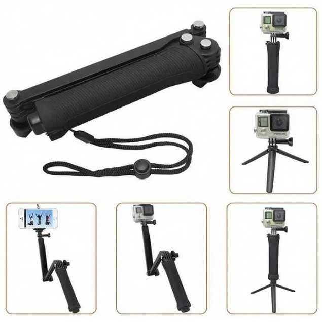 Selfie Stick/Tripé 3 way para Action Cam