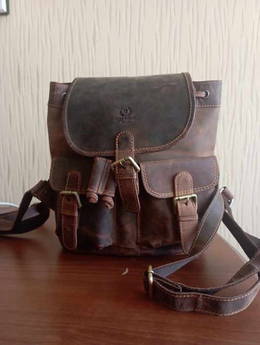 Skórzany plecak PAOLO PERUZZI Vintage / Skóra naturalna / Stan idealny!