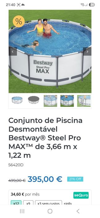 Vendo piscina motivo de venda tenho outra e nao uso esta