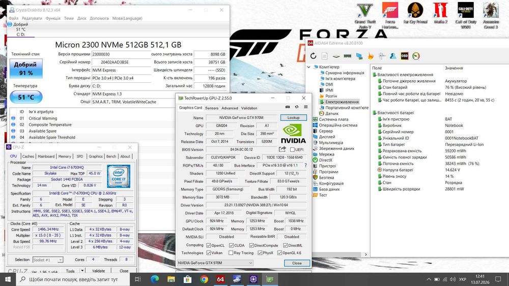 Ігровий Clevo 15.6" i7 GTX970m 3gb 16gb DDR4 512GB SSD для ігор роботи з графікою навчання