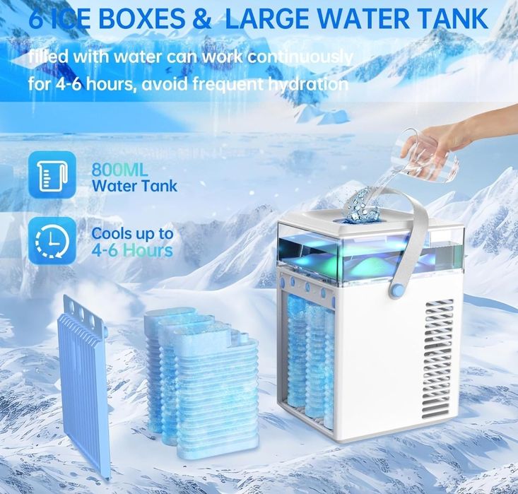 Mini klimatyzator, 4 w 1, USB, przenośny klimatyzator