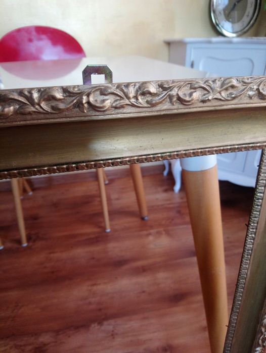 duża rama do obrazu, odnowiona, złota