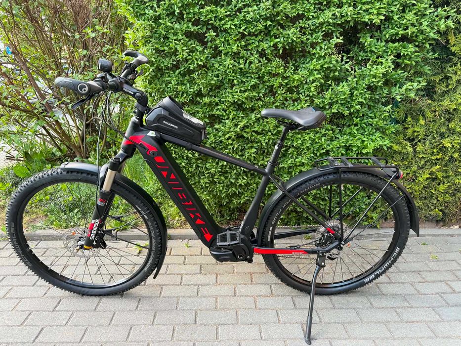 Rower elektryczny unibike tracker czarno/czerwony