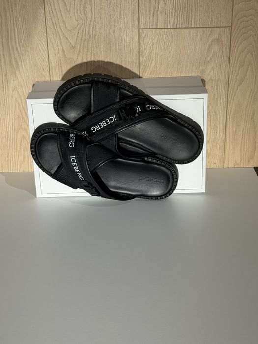 Шлепанцы кожаные мужские сандали Iceberg оригинал 43,5-44