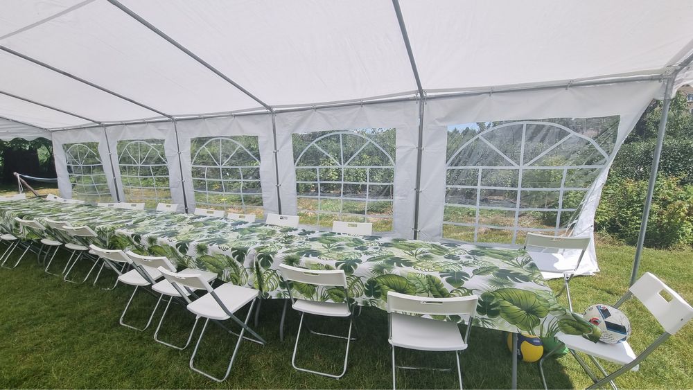 Namiot imprezowy   eventowy 10x5 dekoracje obrusy pokrowce transport