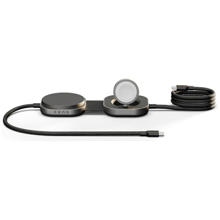Ładowarka indukcyjna 2w1 Zens Pro 3 +    ładowanie Apple Watch Qi2 15W USB-C/USB-C czarny