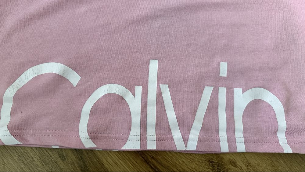 Krótka bluza z kapturem rozmiar M 38 różowa Calvin Klein