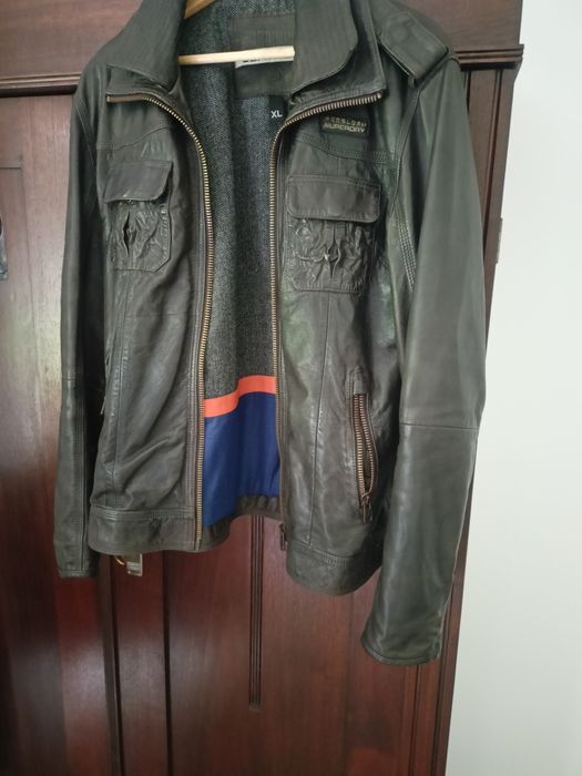 Kurtka stan idealny skórzana męska Superdry nowa M L