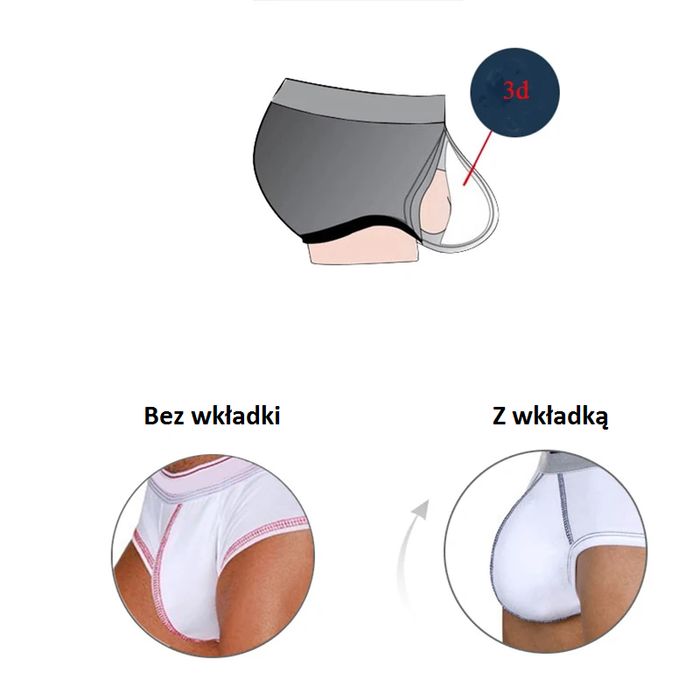 Męska wkładka push-up powiększająca do kąpielówek