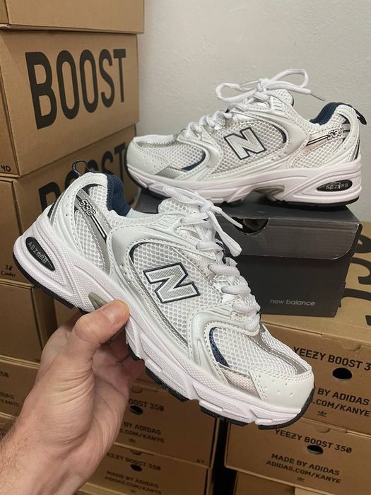 New Balance 530 White Silver Blue кросівки ню беланс 530 сітка