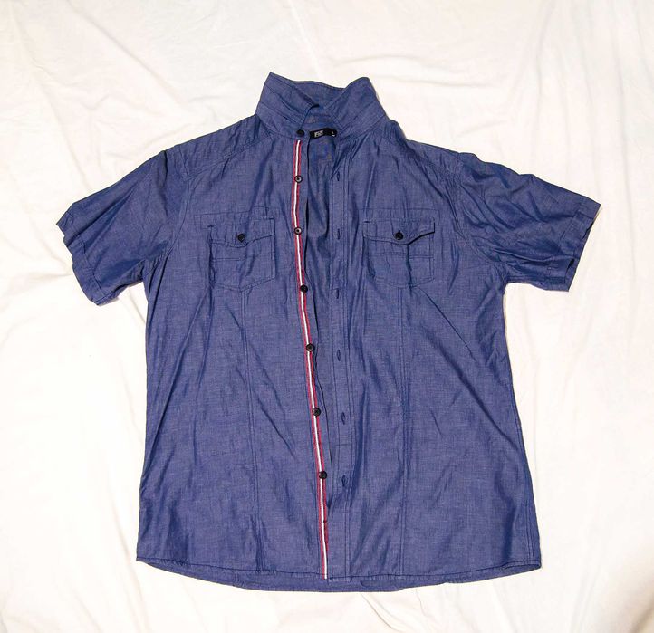 Мужская брендовая рубашка с коротким рукавом F&F размер L ОЛХ ДОСТАВКА