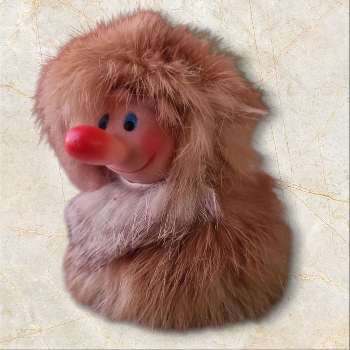 Редкая винтажная кукла-тролль Snoz troll,1960г,мех кролика,Корея