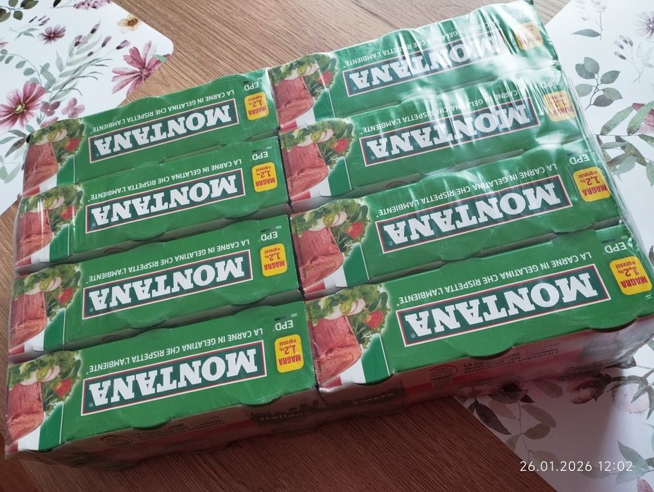 Montana konserwa wołowa zgrzewwka 48 szt x70 wołowina w galarecie